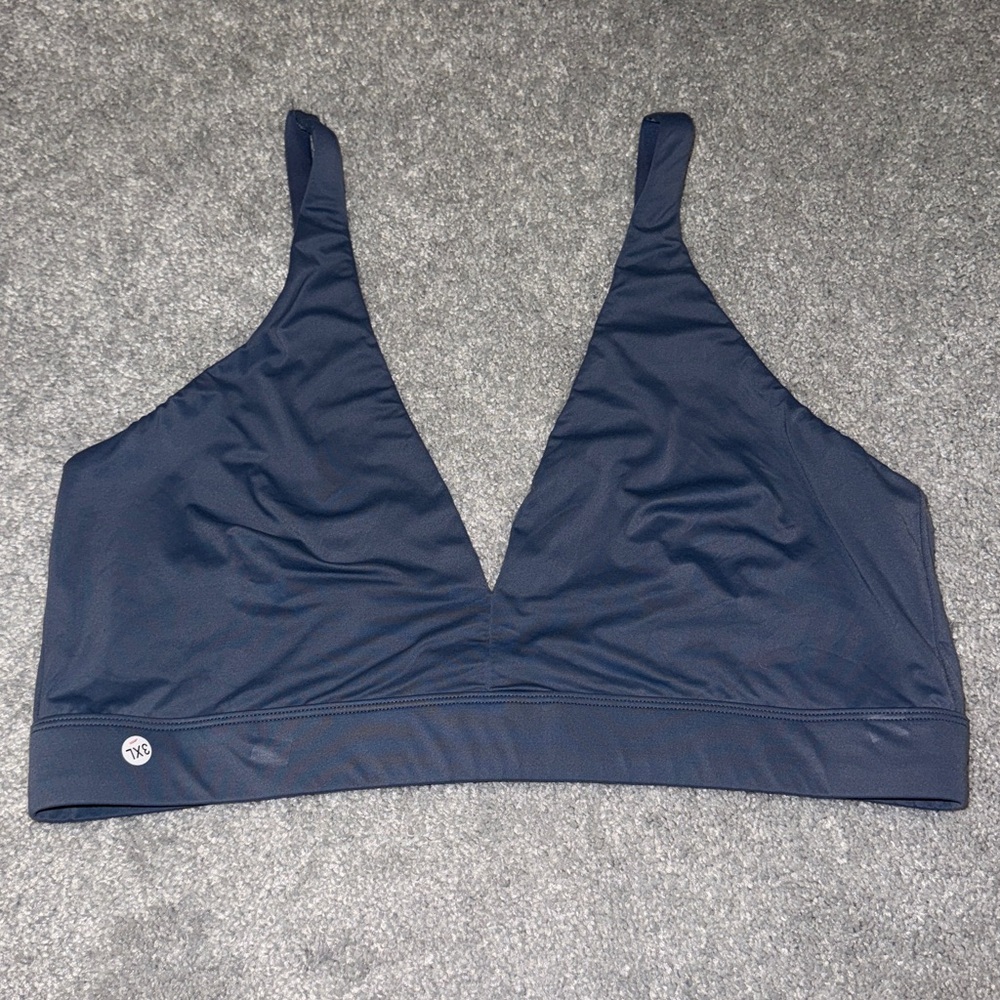 Joy Spun Blue/Grey Seamless Triangle Bralette with Adjustable Straps XXXL